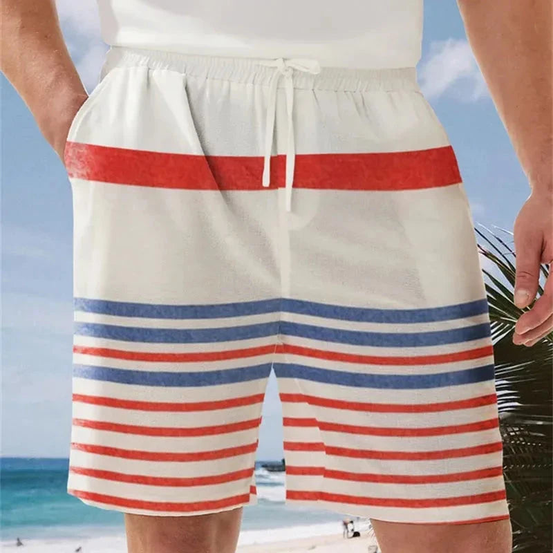 Men's Wolf Pattern Shorts Summer Shorts Beach Shorts Elastic GlowCart