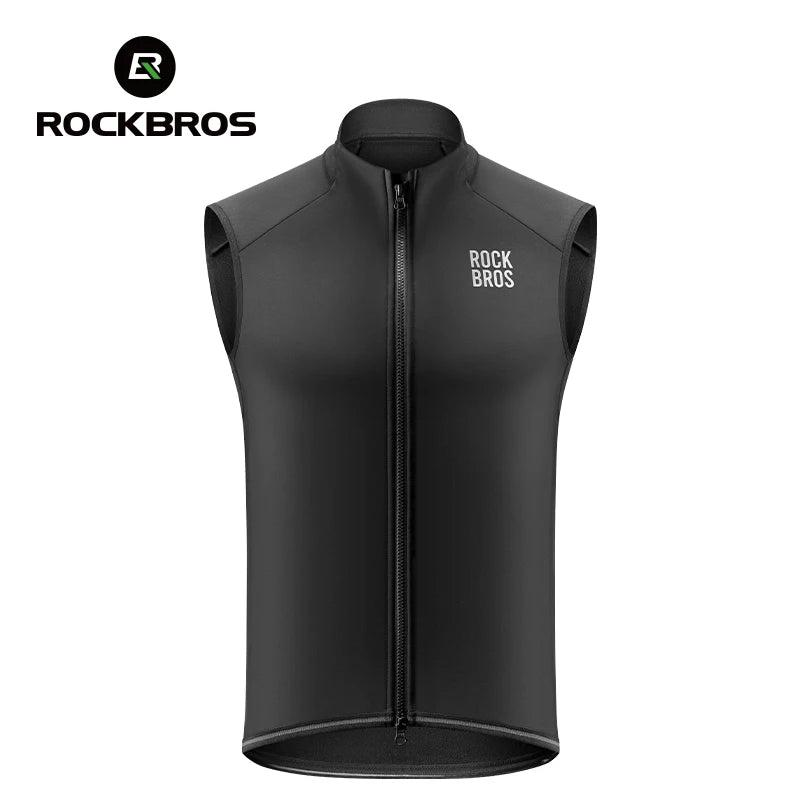 ROCKBROS Cycling Vest Windproof Winter Autumn Fleece Warm Bike Vest for Outdoor Sports MTB Road Thermal Bicycle Tops Waistcoat﻿ GlowCart