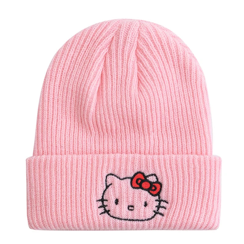 Hot Sale Saniro Hello Kitty Beanie Hat Women Cute Cartoon GlowCart