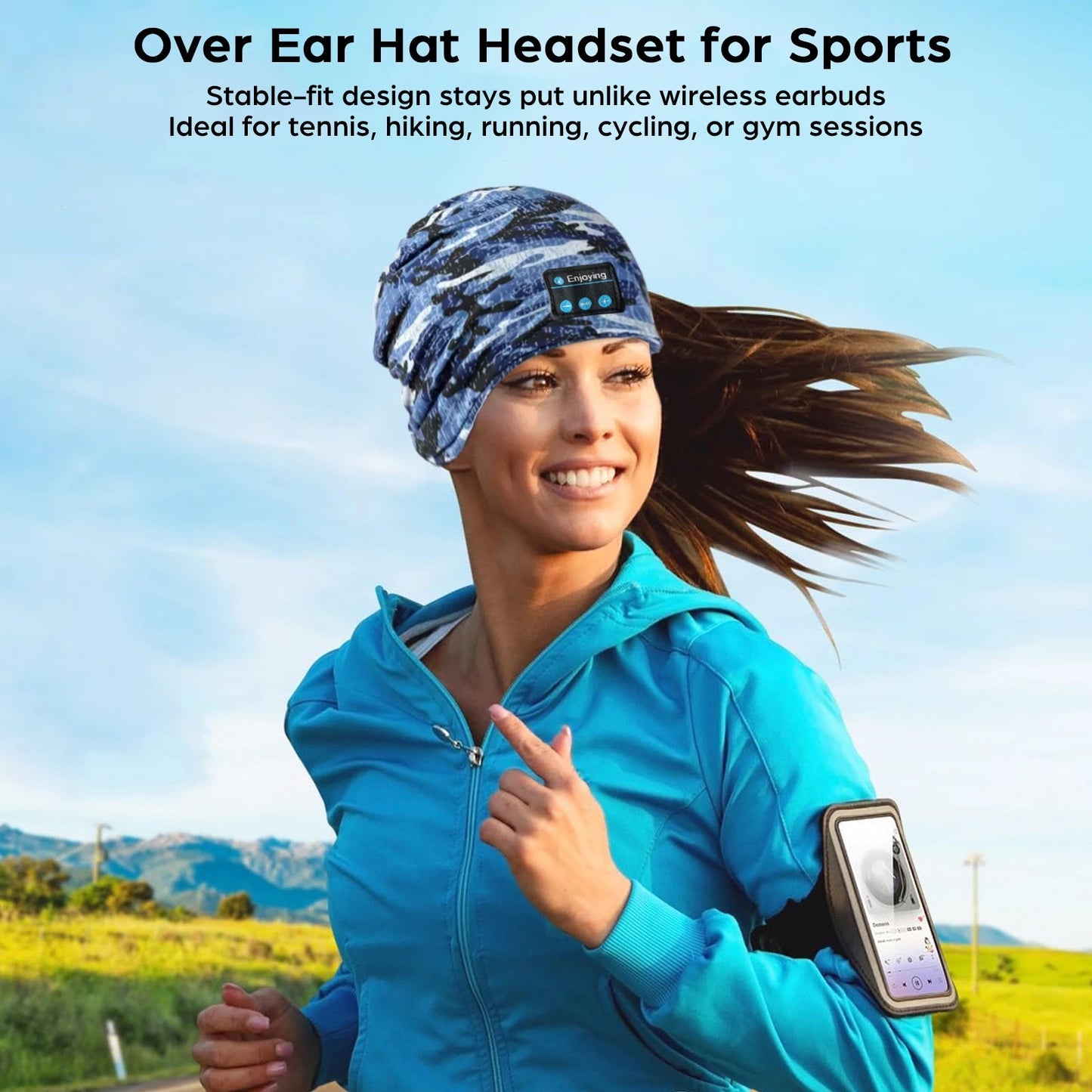 Bluetooth Headphone Wireless Smart Cap Headset Women Beanie Speaker Hunting Camping Running Music Earphone Hat Rechargeable GlowCart