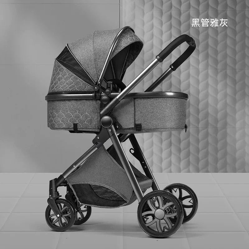New 2 in 1 Baby Stroller High Landscape Carriage Light Newborn Pram Shock Proof Two Way  Kid Car Baby Comfort Cart 2024 GlowCart