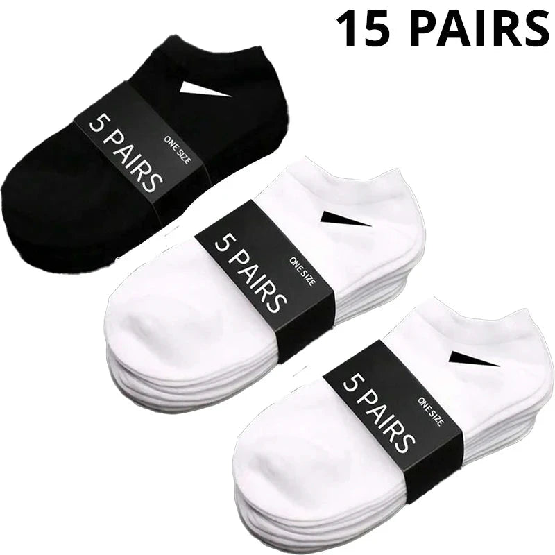 5/10 /20/30 Pairs Unisex Casual Plain Color Boat Socks Thin GlowCart