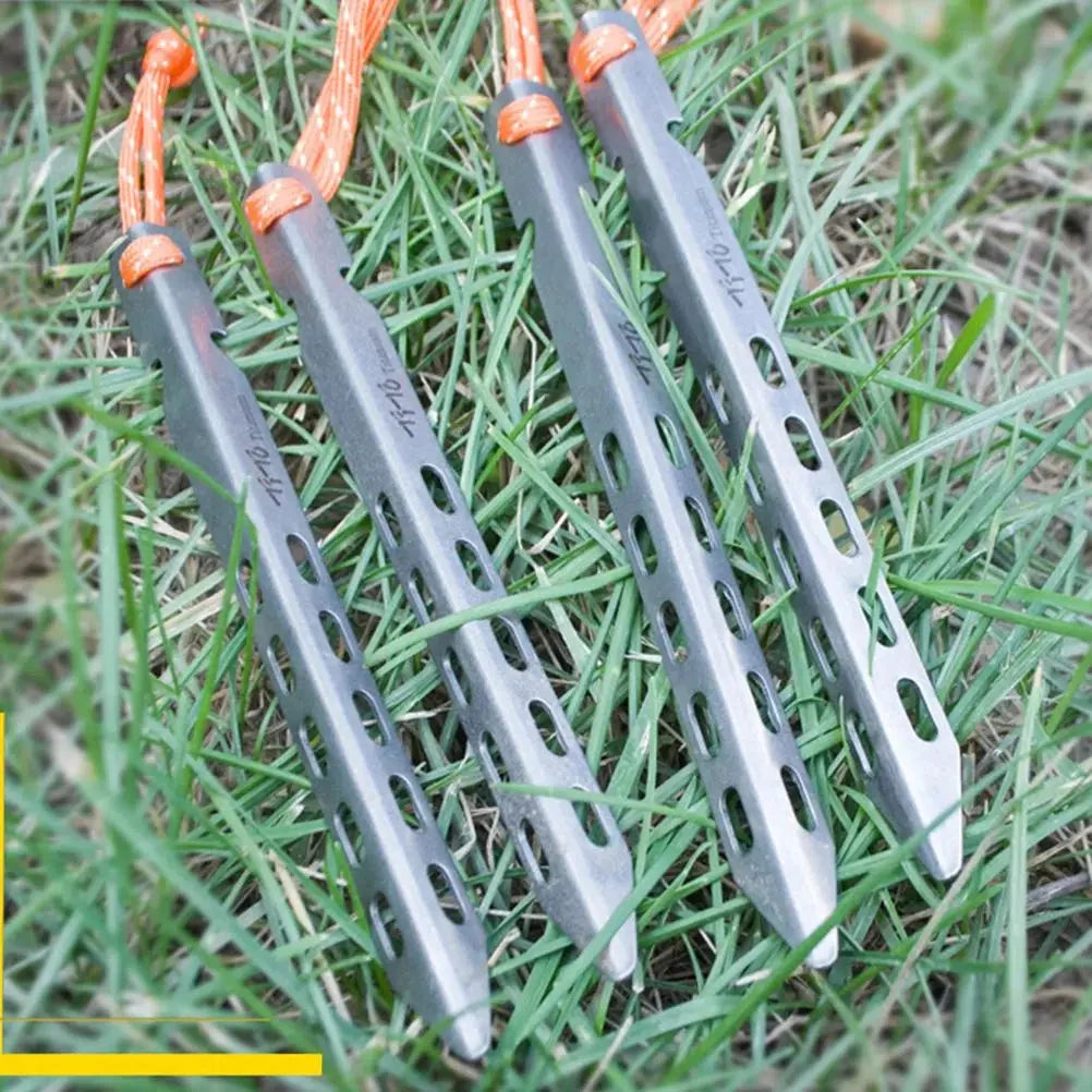 Titanium Alloy Tent Stakes Corrosion Resistant Lightweight V GlowCart