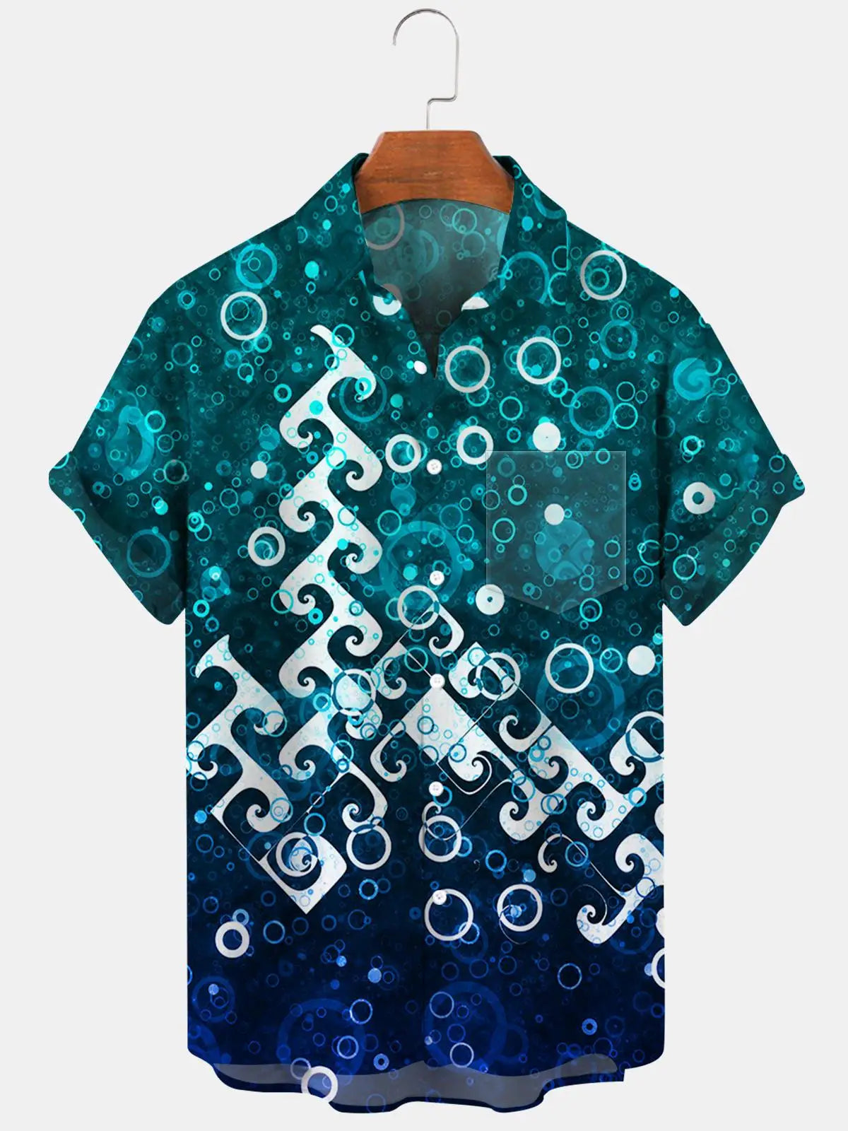 New Hawaii Spring/Summer Fashion Leisure Street Walk Tourist Beach Printed Full Open Short Sleeve Button Shirt, Quick Shipping GlowCart