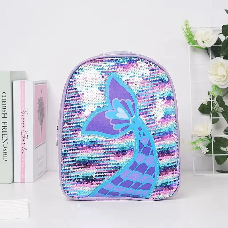 Toddlers Backpack Cartoon Unicorn Schoolbag Sequin Transparent Butterfly Wings Bookbag for Girl Kids Waterproof School Bag 2024 GlowCart