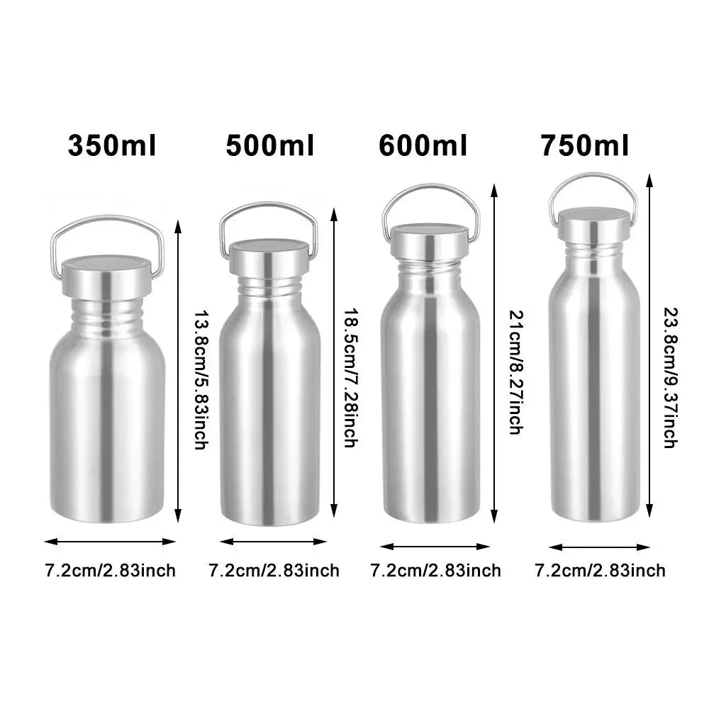 Stainless Steel  Sports Fitness Bicycle Water Bottle Leak-Proof Bottle Single Walled Insulated Metal Flask GlowCart