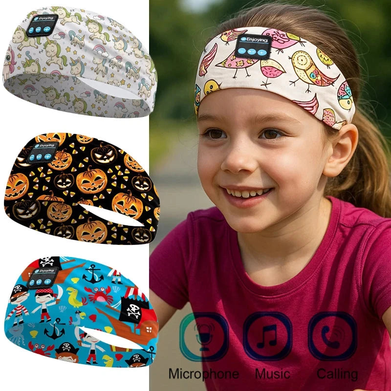 Kids Cartoon Bluetooth Headphones Headband Wireless Sports GlowCart