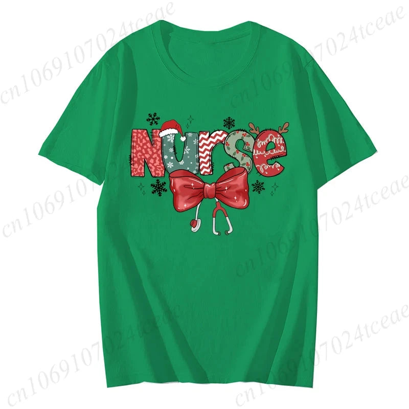 Christmas Nursing Women's T-shirts Christmas Nurse Shirt GlowCart