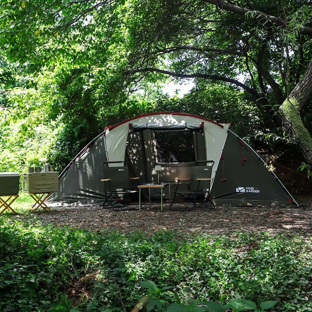 MOBI GARDEN Camping Tunnel Tent Two Bedrooms Waterproof GlowCart
