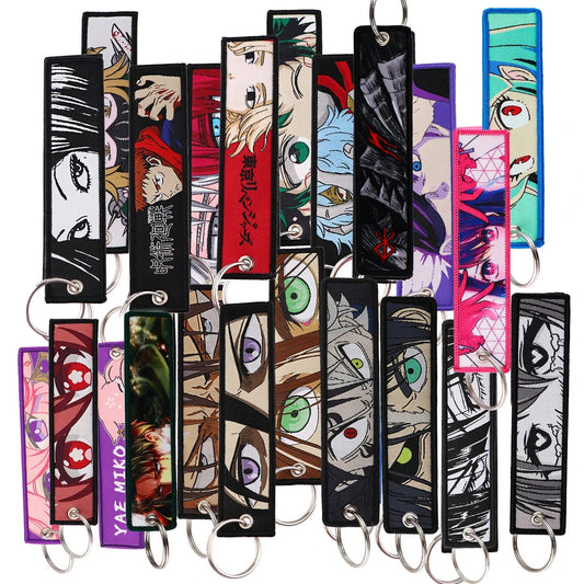 Classic Anime Cool Embroidery Key Fobs Key Tag Motorcycles GlowCart