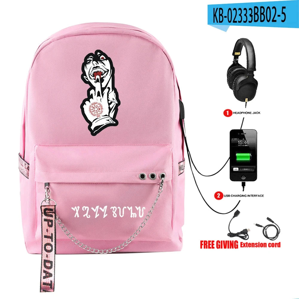 Cartoon Popular Funny Hellsing Student School Bags Unisex GlowCart