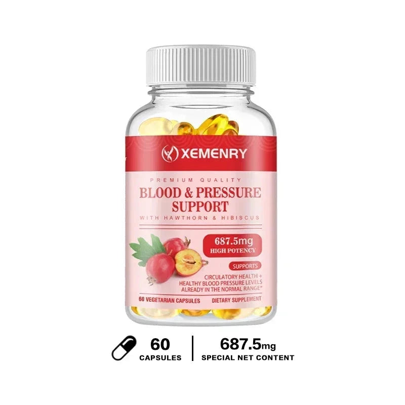 Blood & Pressure Support Capsules - for Blood Circulation, GlowCart