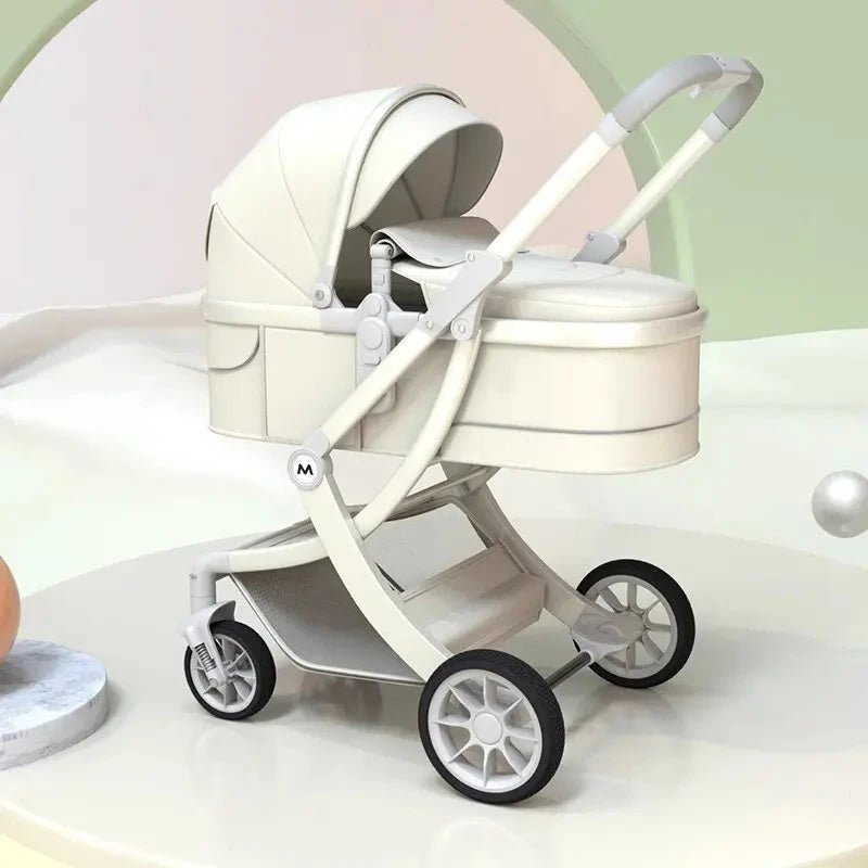 2025 New High-view Baby Stroller Can Sit or Lie Down, Lightweight and Foldable, Two-way Shock Absorption, Newborn Baby Hand Push GlowCart