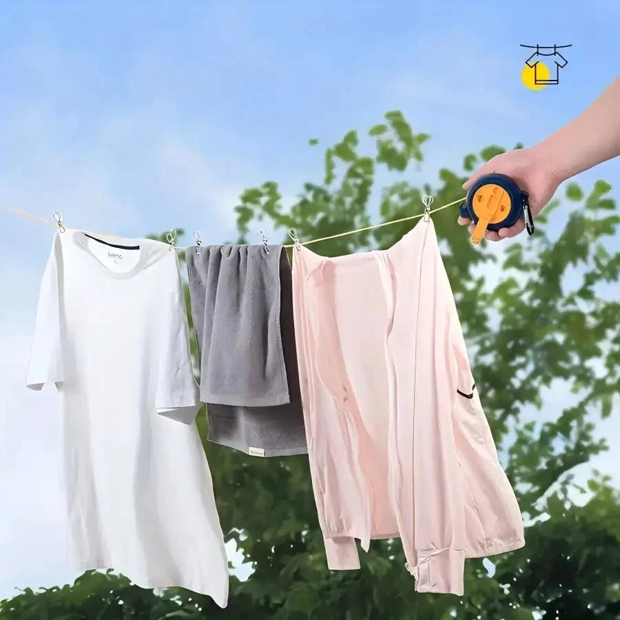 Portable Travel Clothesline,32.8ft Retractable GlowCart