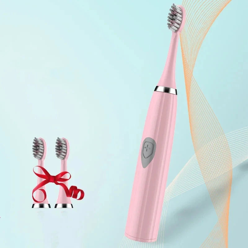 1pc White/Pink Electric Toothbrush Adult Model Soft Bristle GlowCart