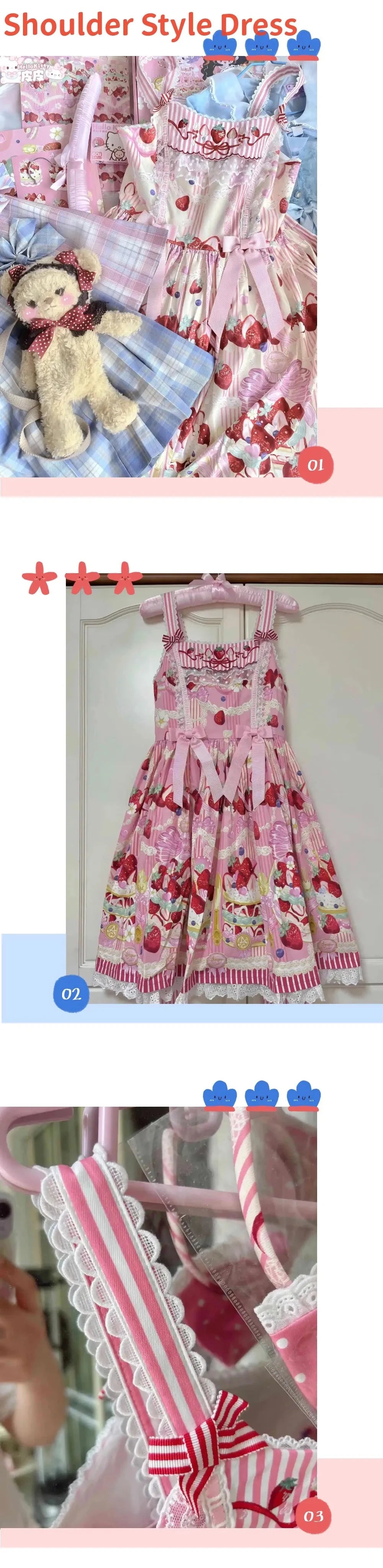 MAGOGO Victorian Sweet Lolita Jsk Dress Cute Striped GlowCart