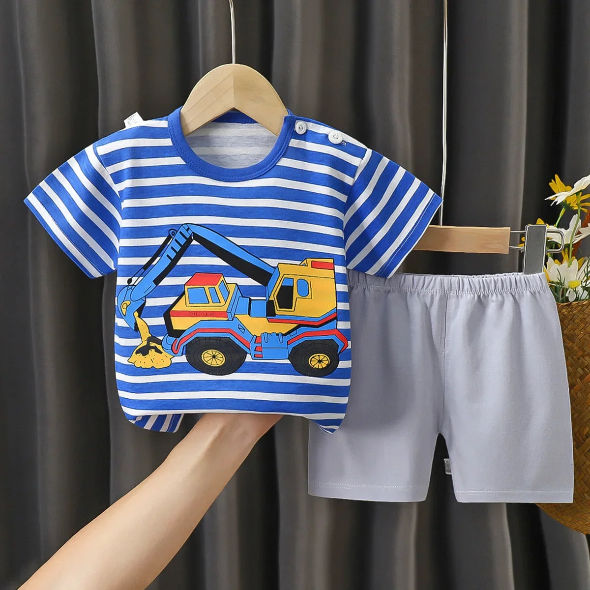 2PCS Children's Sets mother Kids Clothes Boys Girl T-shirt