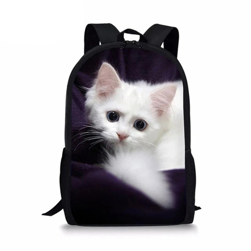 Trendy Popular Cat Notebook Backpacks pupil School Bags 3D GlowCart