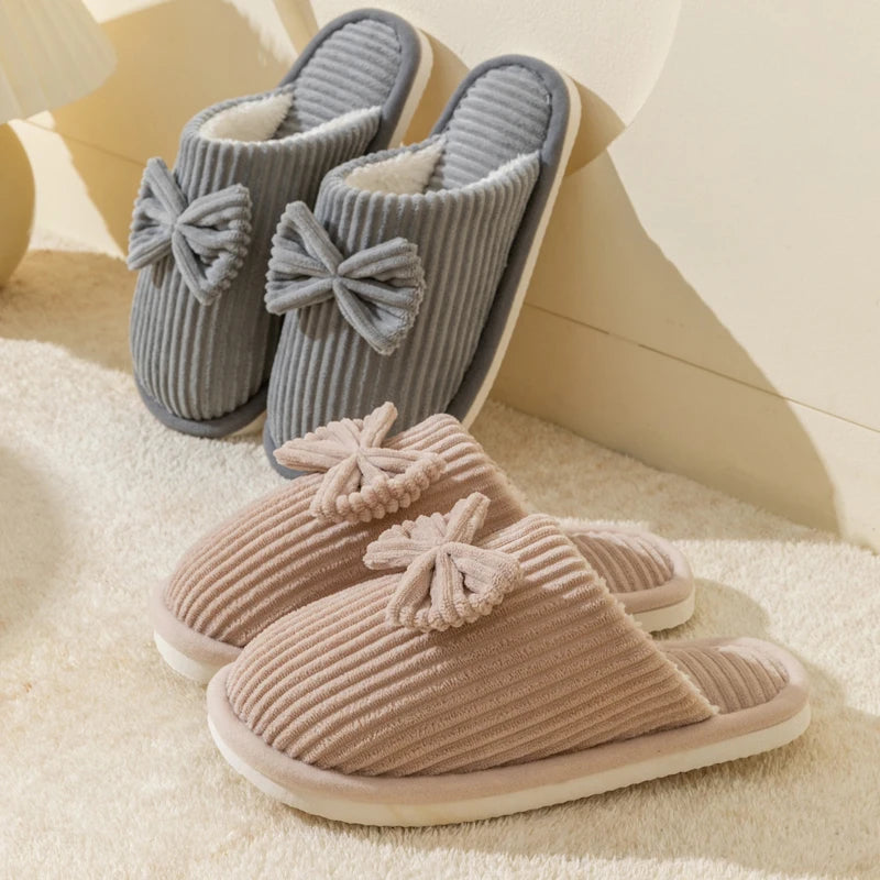 Fashion Women's Bow Slippers Fall/Winter Indoor Bedroom