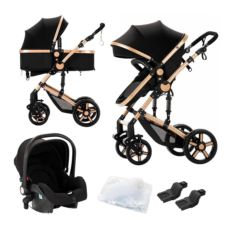 High quality newborn Lightweight  Baby Stroller  Folding Cart  Comfort Baby Stroller 3 in 1 Child Safety Seat With ISOfix GlowCart
