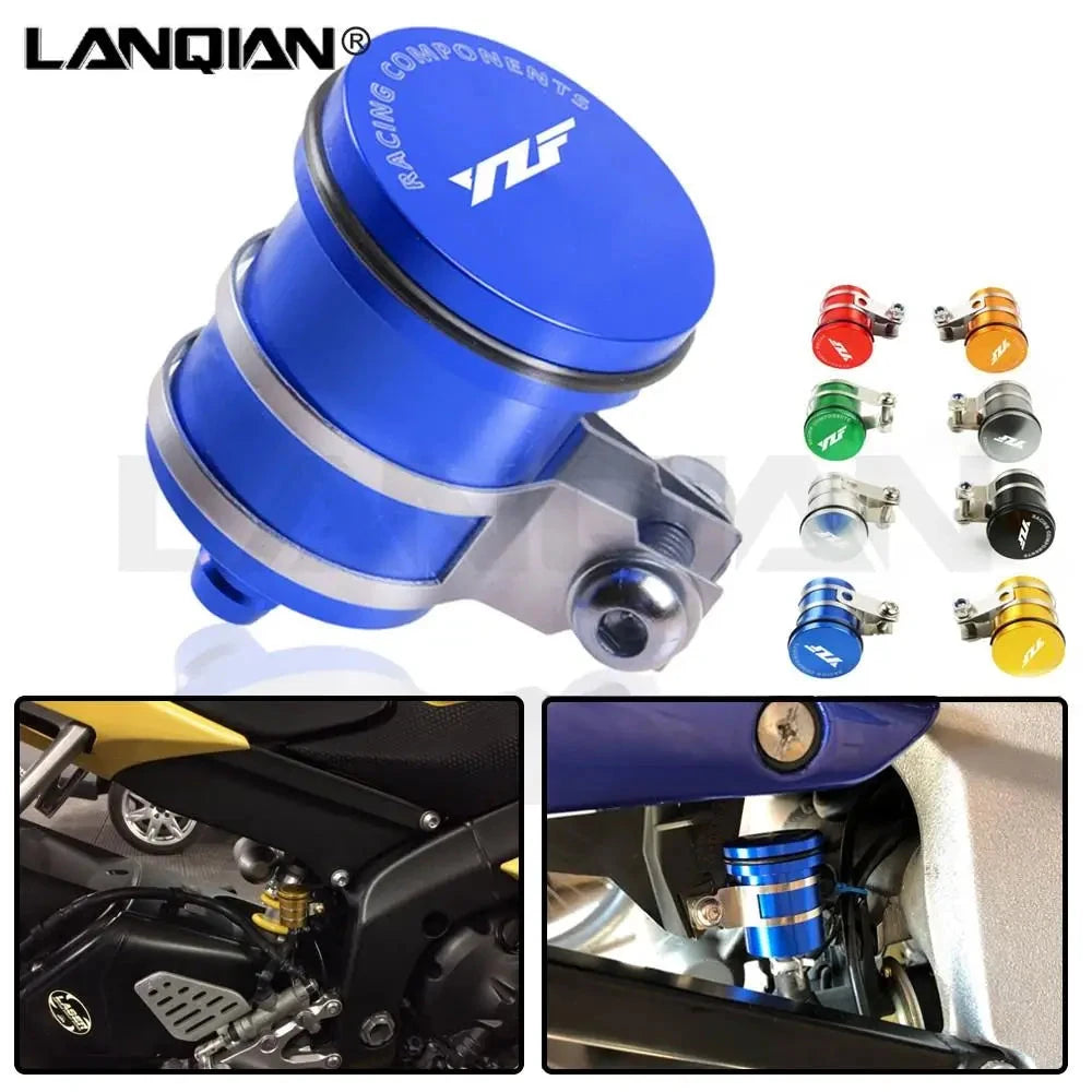 For Yamaha YZF R1 R3 YZF R6 Motorcycle CNC Rear Brake Fluid Tank Reservoir Cup YZF R3 R1 R6 2002 2003 2004 2005 2006 2007 2008 GlowCart