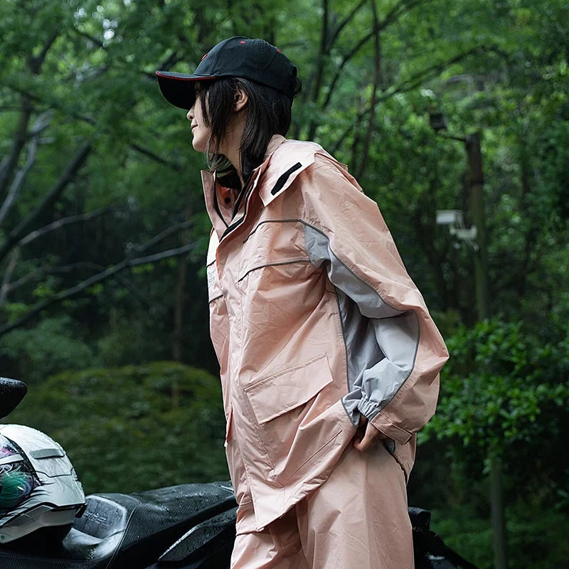 DUHAN Women's Motorcycle Raincoat Split Type Rainstorm Proof GlowCart
