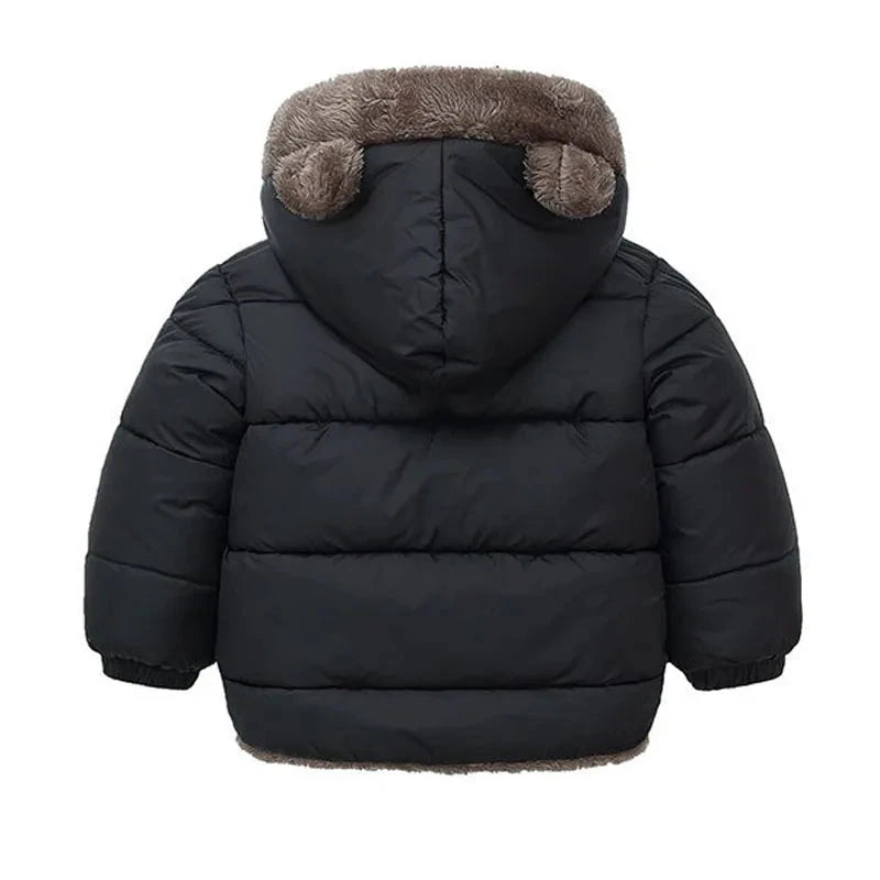 Boys Girls Thick Jackets Winter Kids Padded Fleece Warm Coats Children Hooded Cotton Outerwear Kids Clothes Cashmere Snowsuit GlowCart