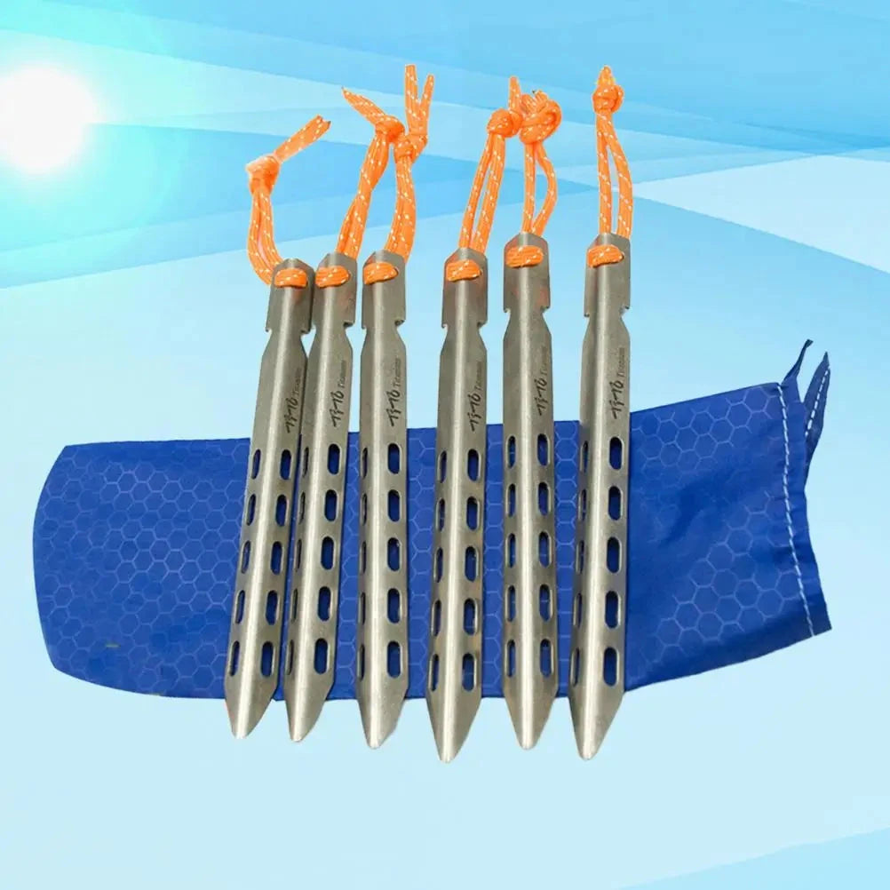 Titanium Alloy Tent Stakes Corrosion Resistant Lightweight V GlowCart