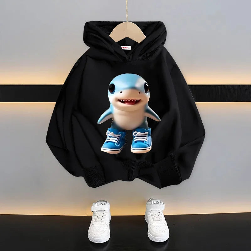 Italian Brainrot Kids Hoodie Funny Cartoon Graphic Thin Sweatshirts Tung Tungtung Sahur Casuals Long Sleeves Tops Boys Clothes GlowCart