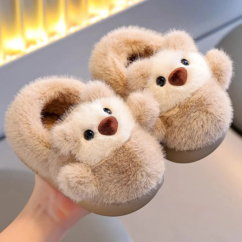Children Cotton Shoes 2025 Winter Plush Cotton Slippers Boys Girls Cute Cartoon Comfort Anti Slip Indoor Warm Cold-proof Shoes GlowCart