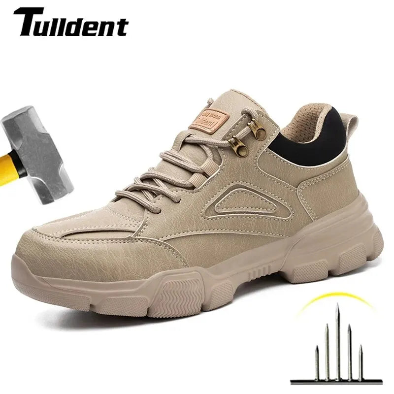 High-quality Safety Shoes Men Steel Wire Rotary Buckle Work Sneakers Indestructible Shoes Anti-smash Anti-puncture Work Shoes GlowCart