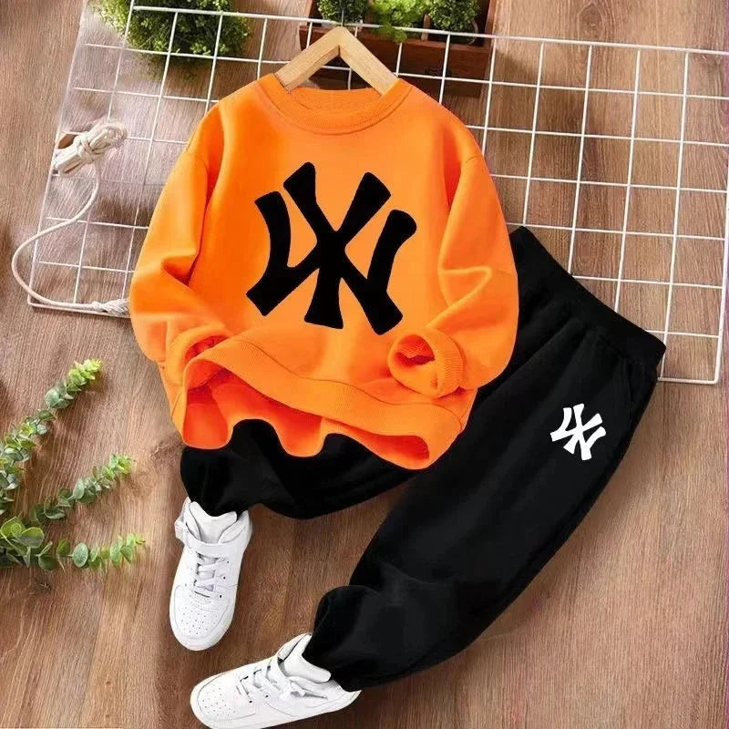 Spring Baby Boy Clothes Set Kid Letter Printed Sweatshirts Pullover Top and Pants 2pcs Suit Children Girls Fashion Tracksuits GlowCart