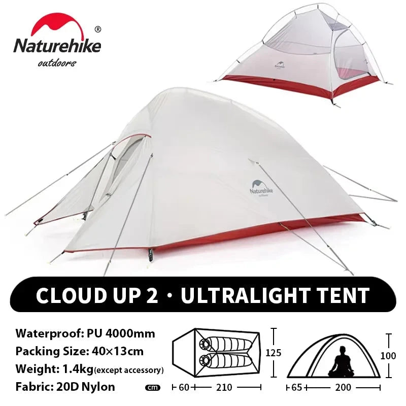 Naturehike Cloud Up 2 People Tent Ultralight 20D Camping GlowCart