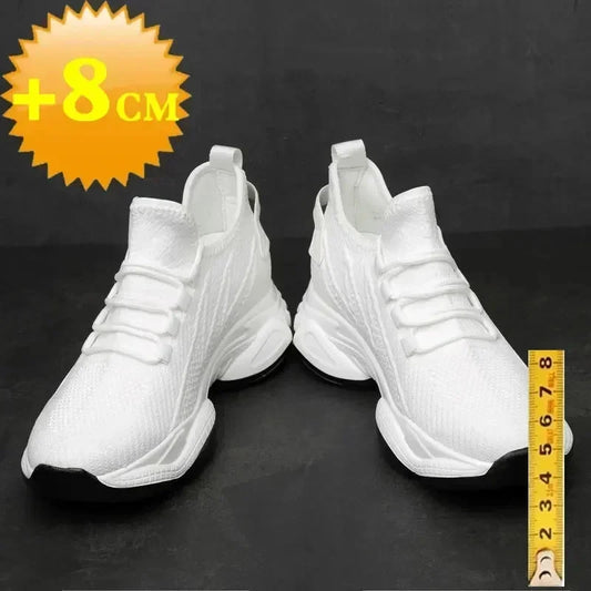 Increasing men sneakers casual heightening shoes 8cm height GlowCart