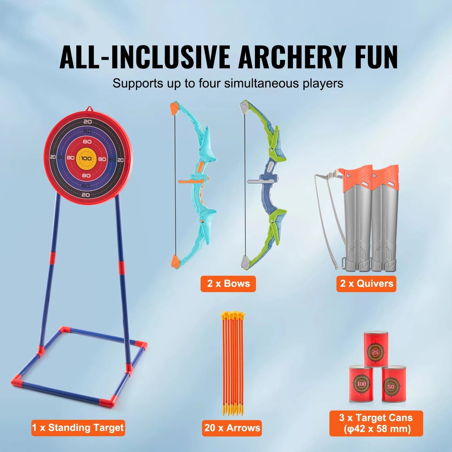 SucceBUy Bow & Arrows For Children Kids Archery Bow Practice Recurve Outdoor Sports Game Hunting Shooting Toy Boys Gift Bow Kit GlowCart