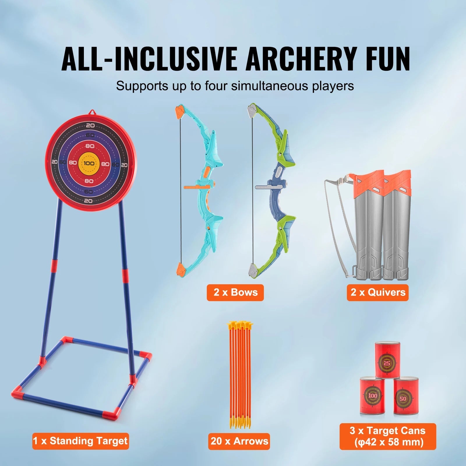 SucceBUy Bow & Arrows For Children Kids Archery Bow Practice Recurve Outdoor Sports Game Hunting Shooting Toy Boys Gift Bow Kit GlowCart