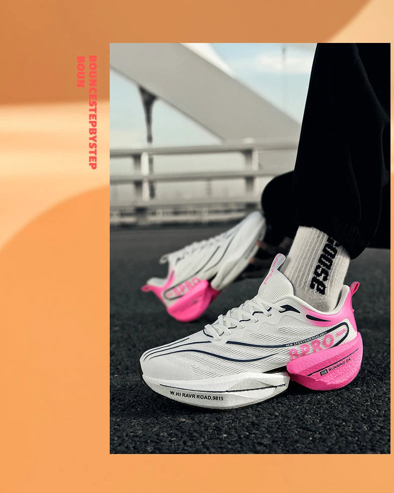 Speciality Carbon Plate Sports Running Shoes Marathon Air Cushion Men Breathable Lightweight Women Comfortable Nonskid Sneakers GlowCart