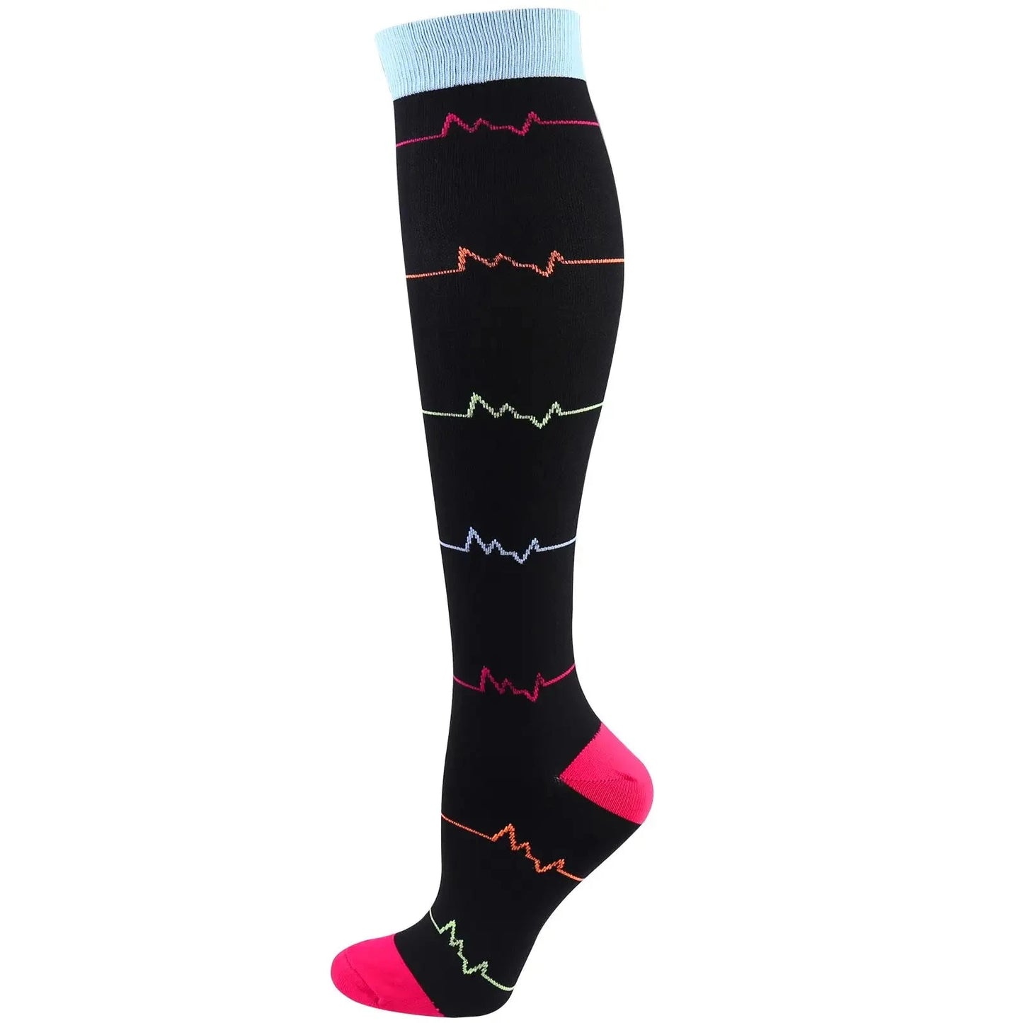 Men Women Compression Socks Varicose Veins Socks 20-30 Mmhg Outdoor Sports Cycling Travel Flight Nurse Running Leg Support Socks GlowCart