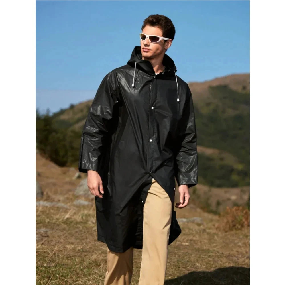 Raincoat Waterproof EVA Adults Thicken Hooded Raincoat Women GlowCart