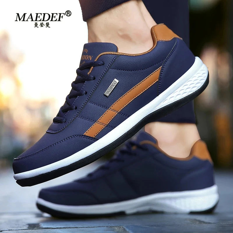 MAEDEF Shoes for Men Leather Sneaker Waterproof Casual GlowCart