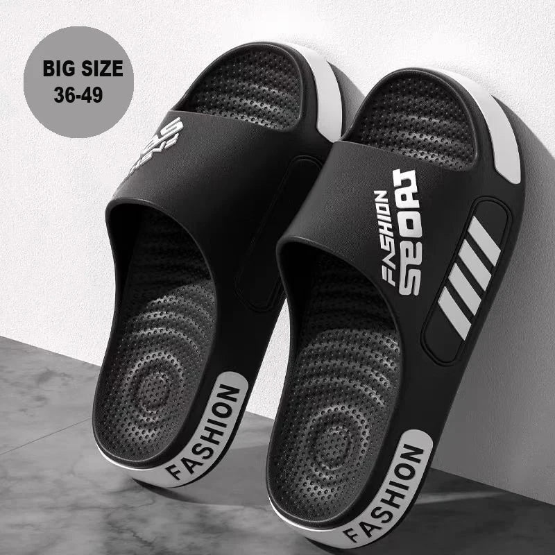 Big Size 48-49 Men Slippers Summer Flat Sole Home Slippers GlowCart