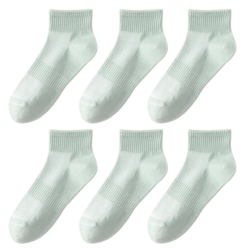6 pairs of short socks for women, 100% cotton, sweat GlowCart