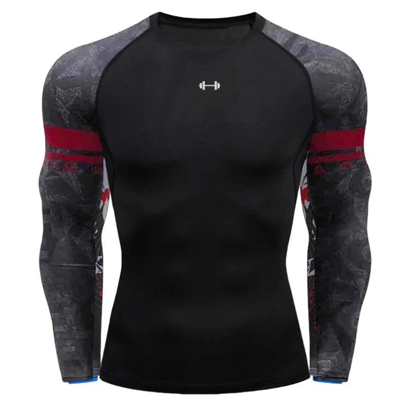 Gym Compression Dry Fit Men's Long Sleeves Fitness T-shirt Spring And Autumn Outdoor Sports Running Tees Sportswear Tops T-shirt GlowCart