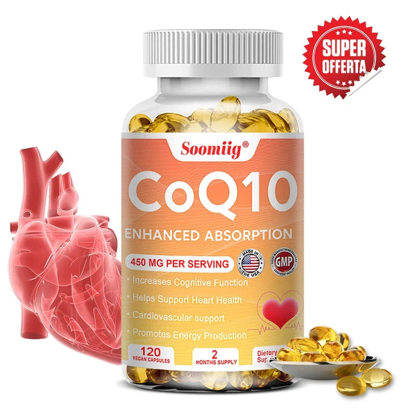 120pcs Q10 Coenzyme 450mg Capsules Cardiovascular and Heart GlowCart