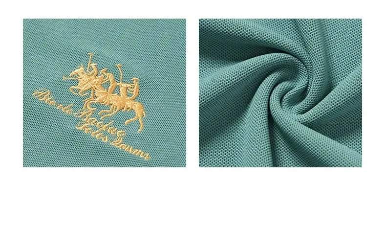 summer Men's Short Sleeve Embroidered Polo T-Shirt GlowCart