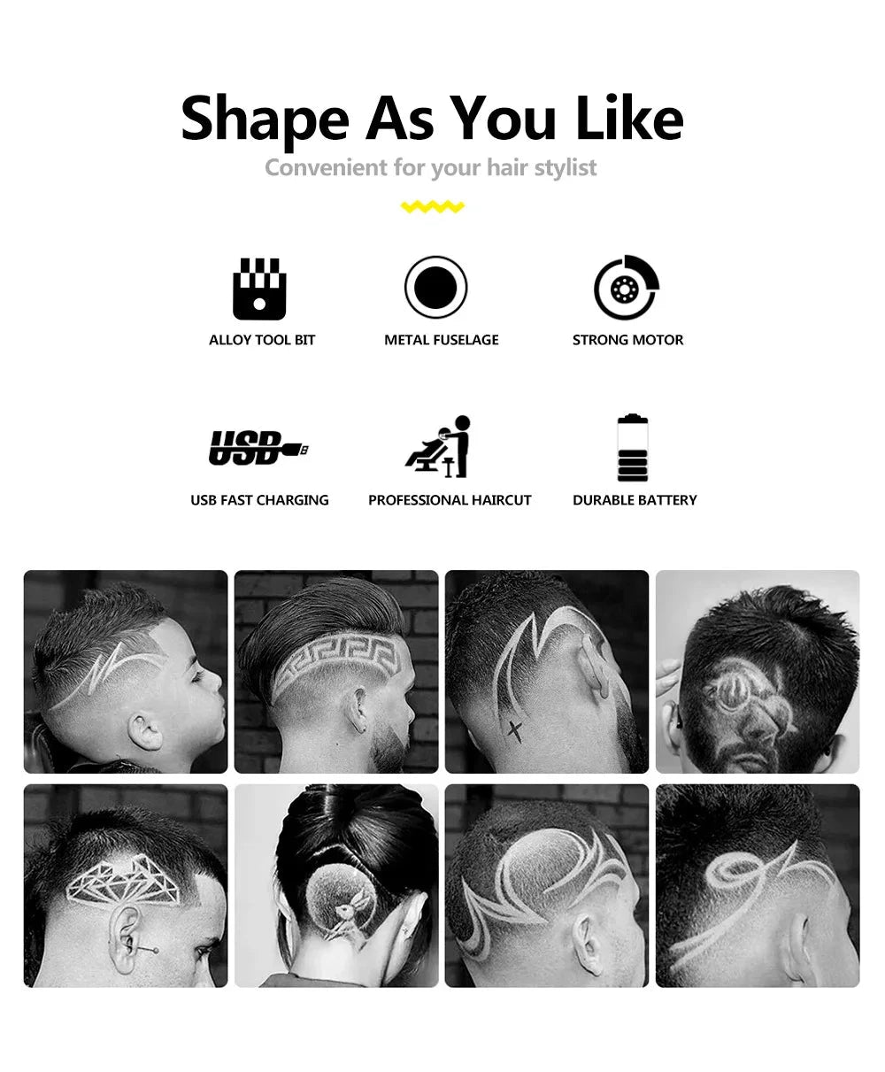 T9 LCD Electric Hairdresser Oil Shaving Head Electric Pusher GlowCart