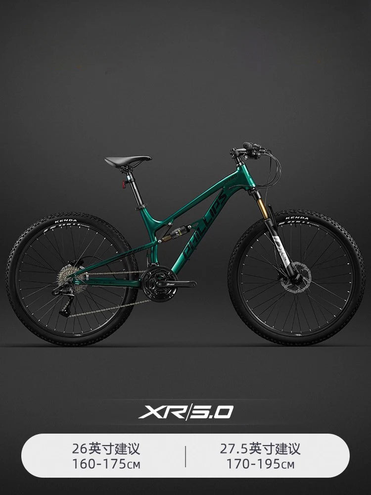 26/27.5 inch mtb Soft Tail DH Mountain Bike 27/33 speed Cross Country Bicycle aluminum alloy Full Suspension Downhill bicicleta GlowCart