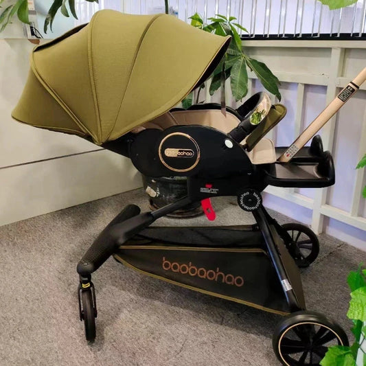 2025 New Baby Stroller A High-view, Lightweight Stroller That Can Be Sat on, Reclined, Pushed in Both Directions, and Folded. GlowCart