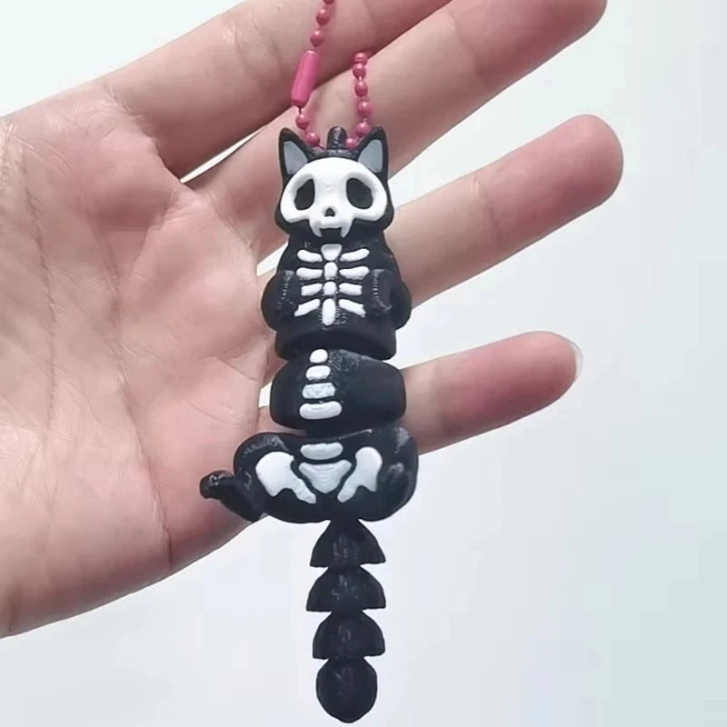 Personalized Skeleton Cat Print 3D Toy Keychain, Suitable GlowCart