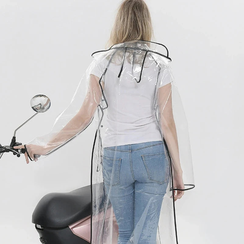 Fashion Long Transparent EVA Rain coat Women Adult Men GlowCart